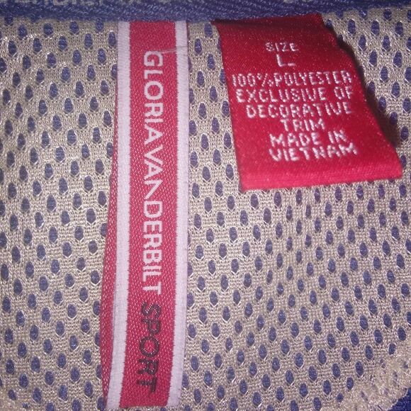 GLORIA VANDERBILT SPORT women's large vintage full zip hooded activewear jacket - Picture 9 of 11